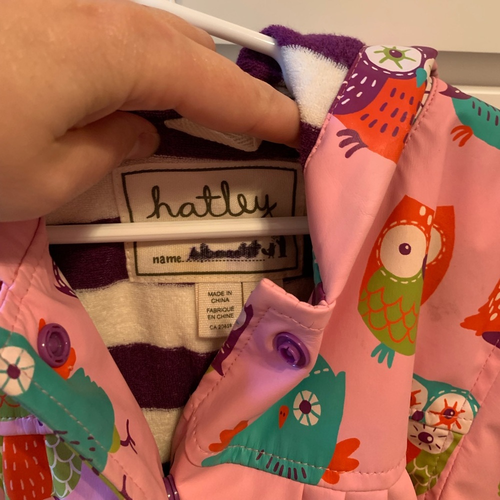 Hatley pink owl raincoat size 4 - Picture 4 of 4